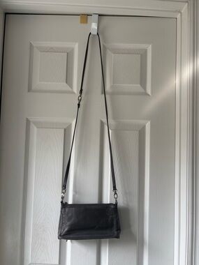 HOBO International Gray Leather Crossbody Bag